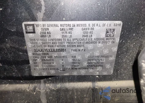 2018 GMC Terrain Slt from USA, damaged, VIN 3GKALVEX2JL335851